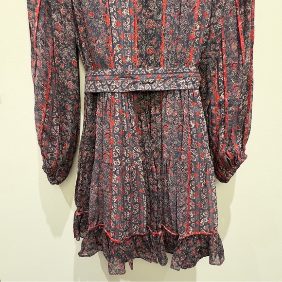 Ulla Johnson Eleni Floral Long Sleeve Dress with Belt Womens Size 6 - Picture 7 of 15